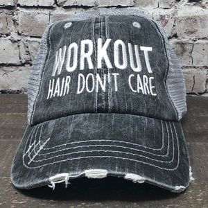 "Workout Hair Don’t Care" Embroidered Cap